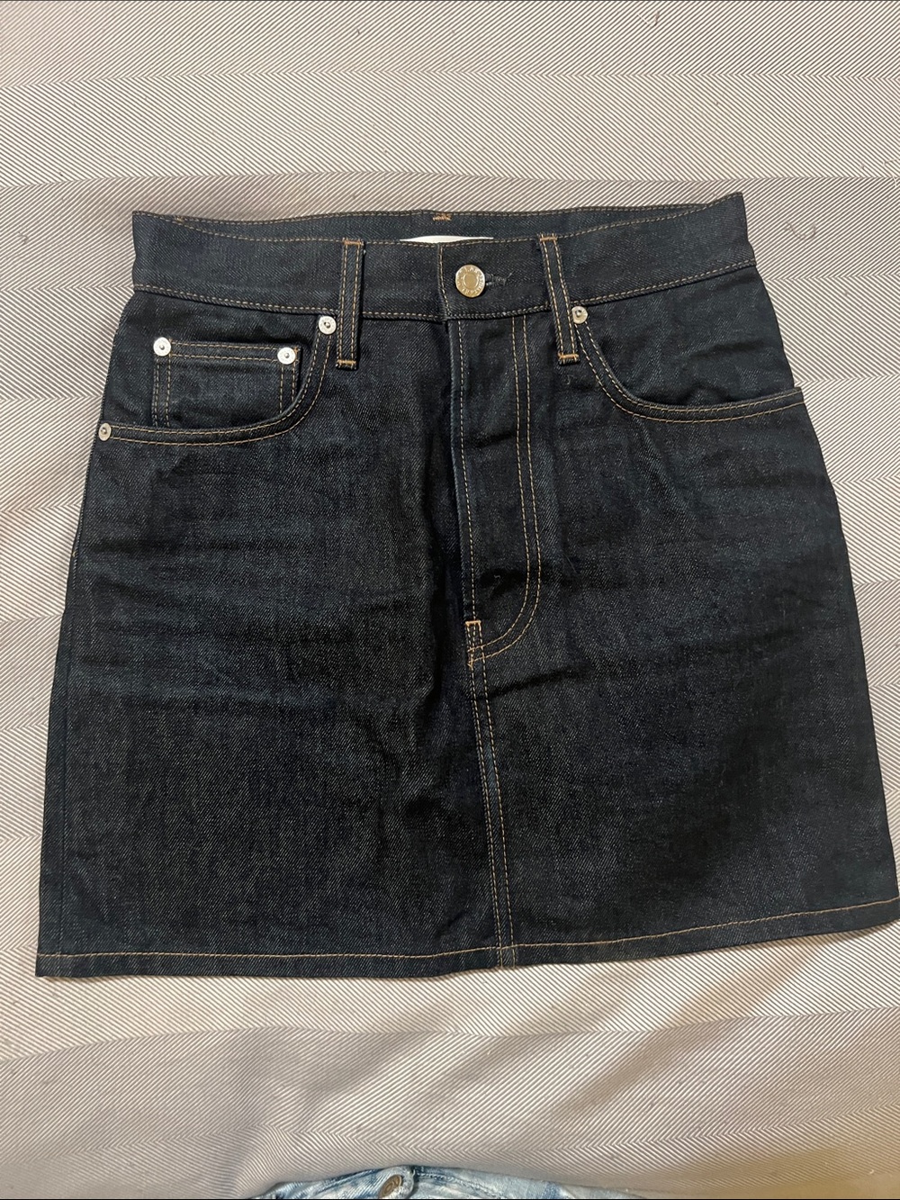 Helmut Lang Dark Indigo Denim Mini Skirt